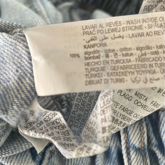 Zara High Rise Paperbag Tapered Balloon Style Light Blue Jeans - Picture 12 of 12